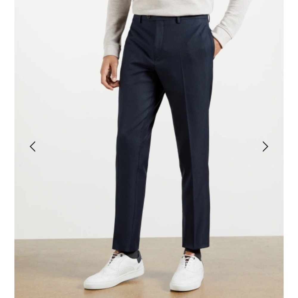 Ted Baker London ESKTRO Navy Blue Textured Dress Pants Slacks Mens Size 36